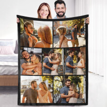 Custom Sherpa Fleece Blanket with Photos/Text – Soft, Warm, Personalized Gift for Couples, Birthday, Anniversary, Christmas – Compatible with All