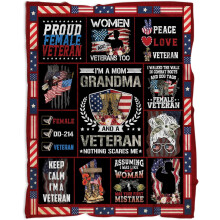 Female Veteran Blanket Soft Warm Military Thank You Gift 1
