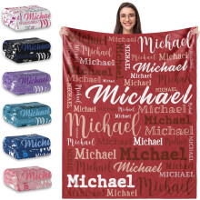Gepersonaliseerde flanellen plaid met naam als cadeau