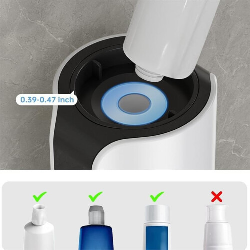 Automatic Electric Toothpaste Dispenser for Kids - Wall Mounted with 3-Level Adjustment & 2 Toothbrush Slots Grey 2
