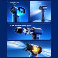 110000RPM Turbo Fan Blower Portable Handheld Powerful Air Blower with 40000mAh Battery and 40m/S Wind Speed Vacuum Fan