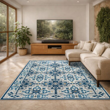 (200x290 cm, LUNA- PRINTED RUG) Modern Non-Slip Rugs Printed Geometric Carpet Mat