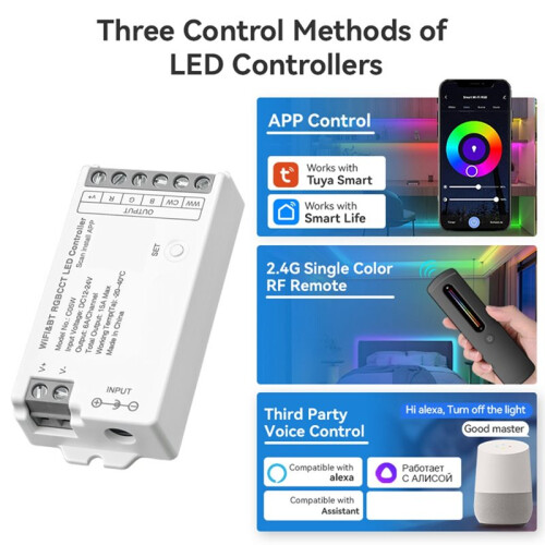 Intelligenter WLAN--RGB-RGBW-LED-Controller mit 16 Millionen Farben,2700-6500K 1
