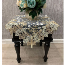 Square Tablecloth, Coffee Table Cover, Lace Bedside Table Cover Home Bedside Nightstand Small Table Cloth, EmbroideryTabletop Decoration