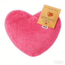 Cute Fuzzy Heart Pillow with Pocket – Valentine’s Day Gift, Throw Pillow for Bed & Living Room, Home Decor Cushion (Compatible with Preppy