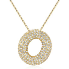Dainty Bubble Letter Necklace, 18K Gold Plated Balloon Initial Pendant on Chain – Simple Charm Gift for Her