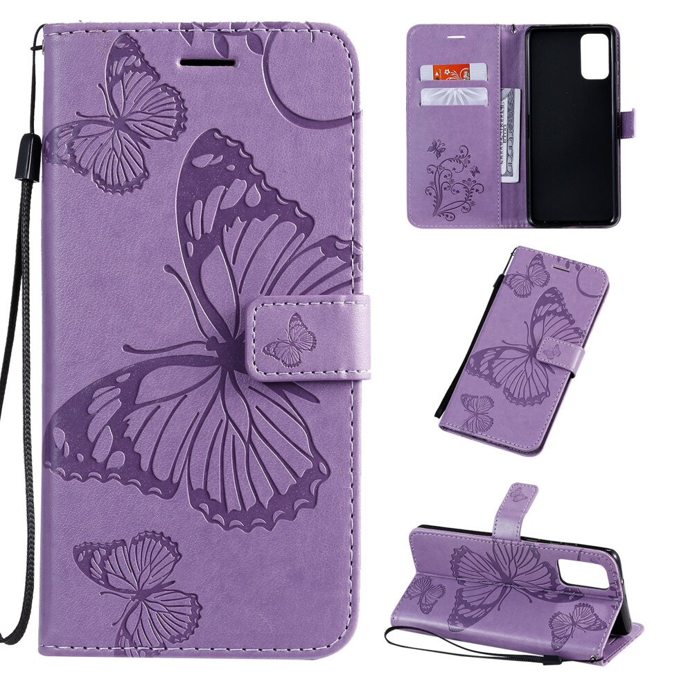 Butterfly Pu Leather Magnetic Folio Case For Samsung Galaxy S20 Fe 6.5" (2020), Compatible With Galaxy S20 Fe 5G Purple 9448483033572