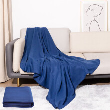 Extra Large 50x60" Fleece Throw Blanket, 300GSM Super Soft & Warm, Blue, All-Season Use – Compatible with Couch & Sofa