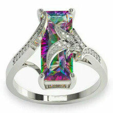 Elegant 925 Silver Wedding Rings Women Cubic Zircon Jewelry Gift Sz 6-10-6-#1