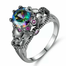 Elegant 925 Silver Wedding Rings Women Cubic Zircon Jewelry Gift Sz 6-10-7-#2