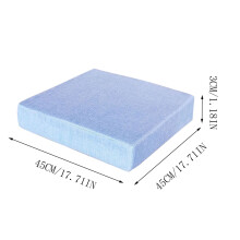 Karymi Square Sponge Cushion 45x45x3cm, Velvet Linen Cover, High-Resilience Foam, Removable/Washable, Indoor/Outdoor Use