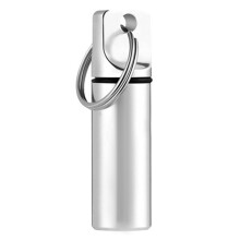 Liten bærbar rund pilleboks i aluminiumslegering, mini pilleboks, beholder for utendørs camping, reise, sølv