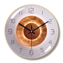 12 Inch Silent Wall Clock with Clear Numbers and Gold Metal