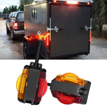 2Pcs Led Trailer Fender Lights Pre Wired Trailer Clearance Marker Lights Amber Front Red Rear for Trailer Trucks