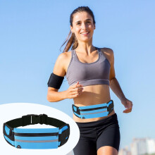 Sports Waist Pack with Water Bottle Holder & 2 Zipped Pockets – Compatible with Smartphones, Hydration Packs for Men/Women
