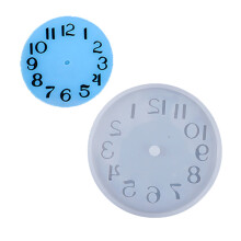 Round Epoxy Silicone Wall Clock Mold with Roman/Arabic Numerals, Crystal Gel Dripping Design – Compatible with Resin Crafting