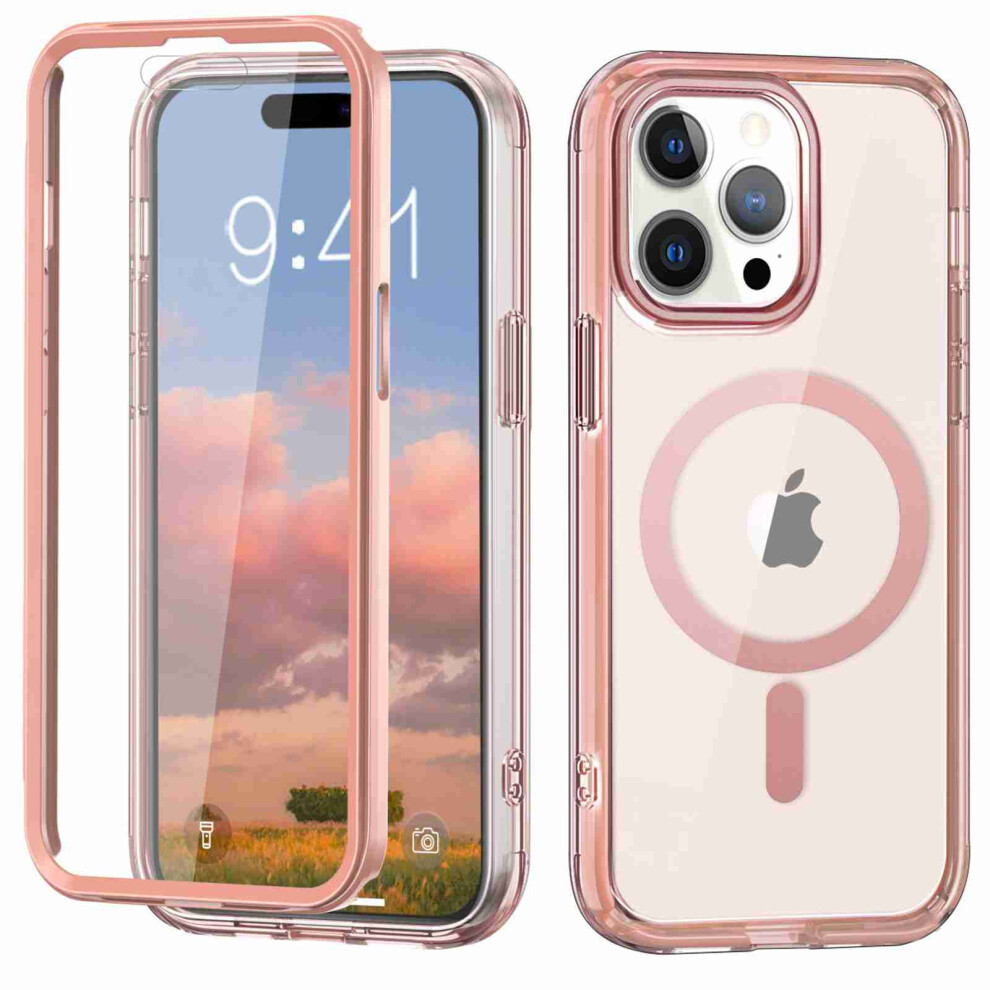 Magnetic Full-Body Case For Iphone 11 Pro Max Â 360 Protection, Built-In Screen Protector, Magsafe-Compatible, Translucent Pink 9448483037013