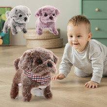 Simulation Farmhouse Dog Electronic Pet Toy - Walking Plush Puppy with Realistic Movements, Fun Toy for Adults Who Love Dogs, 6.3*3.54*5.9in, Purple