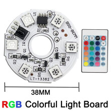 5 Panneaux Lumineux LED RGB à Dégradé de Couleurs, Entrée DC5V, Blanc, avec Interrupteur USB, Câble et Télécommande, 38 mm