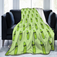 Pickle Blanket for Girls Flannel Blankets Soft Fuzzy Plush Throws Gift Green Funny Throw Blanket for Couch Sofa 50x60inch