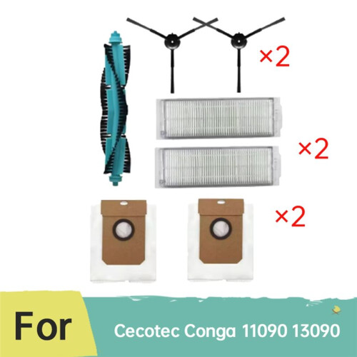 7 Pcs for Cecotec Conga 11090 13090 Sweeping Machine Accessories Main Side Brush Filter Dust Bags 1