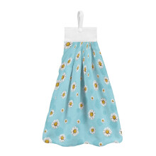Daisy Hanging Kitchen Towel – Reusable, Absorbent, Dual-Purpose Hand & Dish Towel with Elastic Loop, Compatible with Standard Hooks