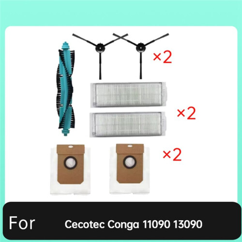 7 Pcs for Cecotec Conga 11090 13090 Sweeping Machine Accessories Main Side Brush Filter Dust Bags 2