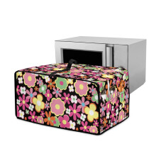 Støvdæksel til brødristerovn med hippie-blomsterprint, ridsefast, maskinvaskbar, passer til 51,5 x 41,5 x 25,5 cm, med håndtag og lomme