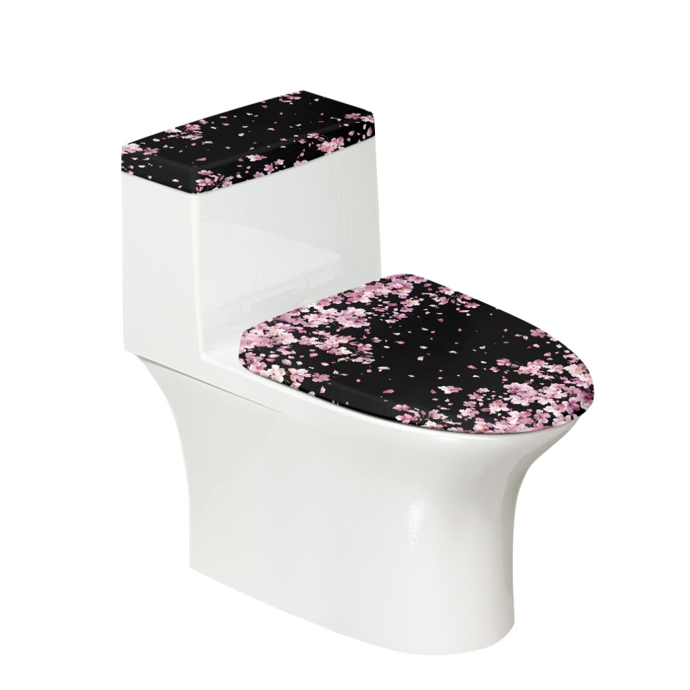 Cherry Blossom Toilet Lid & Tank Cover Set (2Pcs), Full Coverage, Easy Clean, Soft Bathroom Decor Â Compatible With Standard Toilets 9448483085380