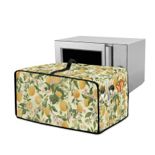 Støvtett trekk til brødristerovn, imitert lin, sitronblomsterdesign, 51 x 41 x 25 cm, med topphåndtak