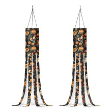 Herbstliches Sonnenblumen-Windsack-Set – 2-teilig, waschbar, schmutzabweisend, Hängedekoration für Garten, Baum, Party, Erntedankfest, Herbst