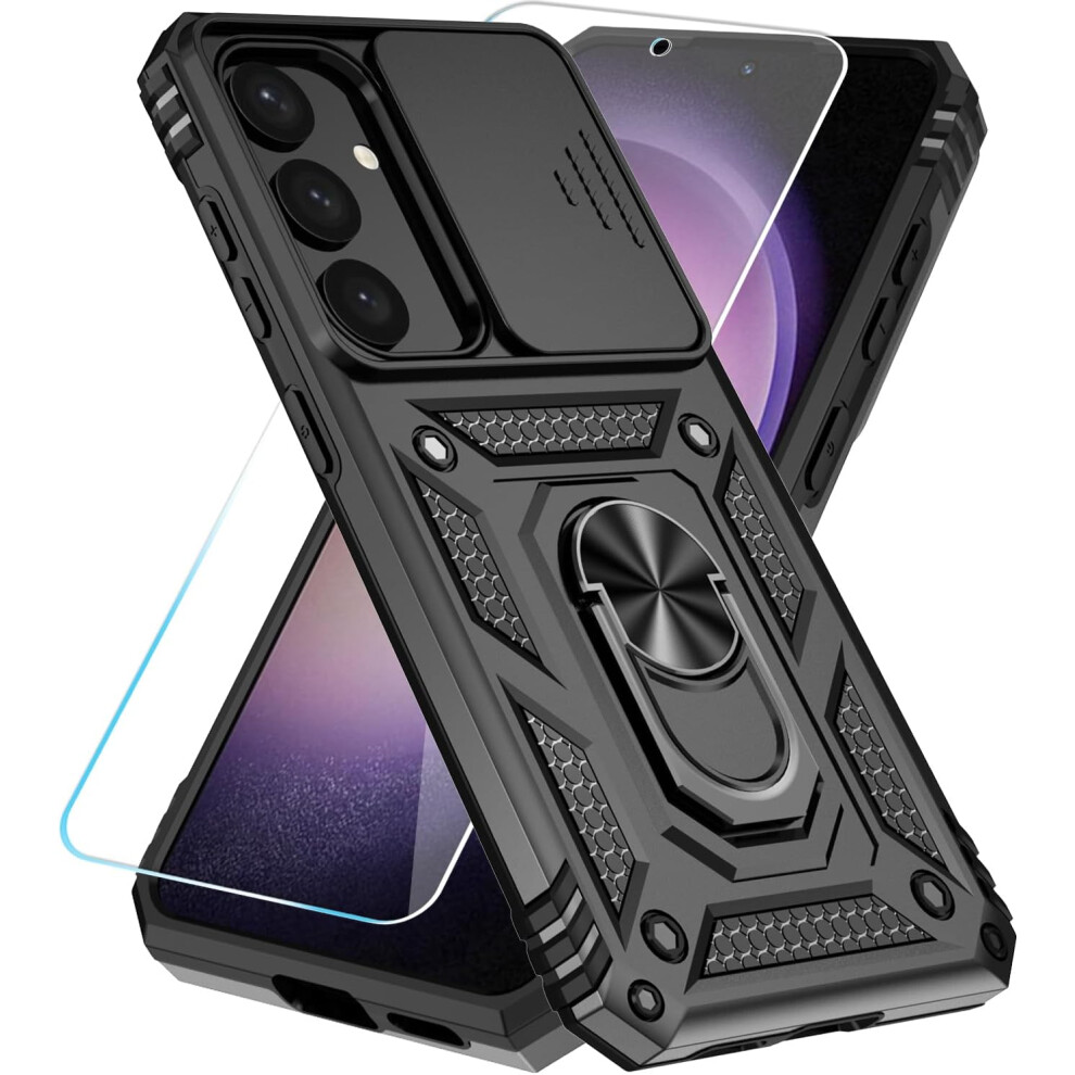 Military-Grade Case For Samsung Galaxy S24 Plus / S25 Plus 6.7" With Hd Screen Protector, Kickstand & Slide Camera Cover 9448483149358