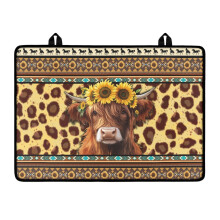 Heat-Resistant Stove Top Cover Mat for Gas/Electric Cooktops, Refrigerator Top – Tribal Cow Leopard & Sunflower Print, Compatible with Amercian