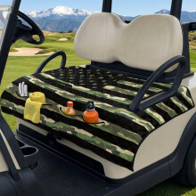 Universele stoelhoezen voor golfkarretjes, draagbaar, opvouwbaar, krasbestendig – compatibel met Club Car, patriottisch camouflageontwerp met