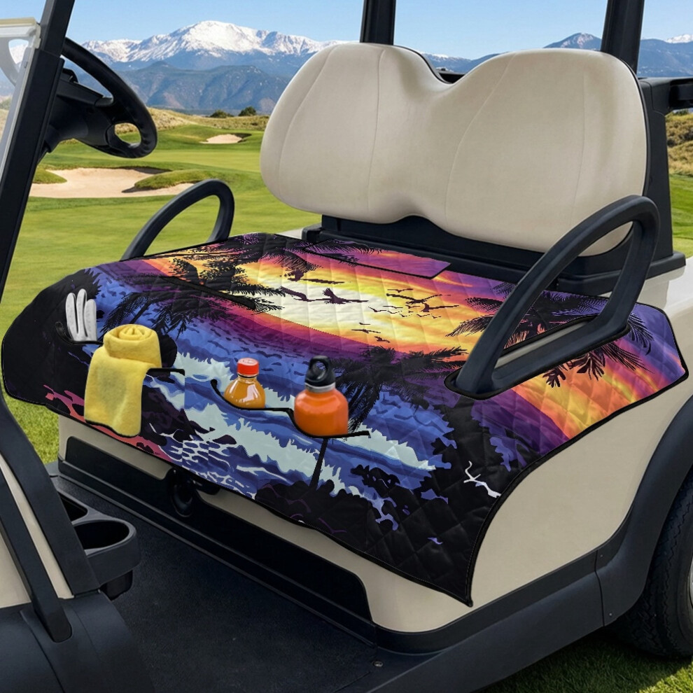 Golf Cart Seat Covers Â Portable Foldable Towel Blanket, Soft Universal Fit For Ezgo, Yamaha, Club Car Â Beach Palm Tree Pattern 9448483150606