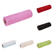 6 Rolls 10" x 33FT Metallic Foil Burlap Deco Mesh Ribbon for Wreaths, Swags, Crafts, Party & Christmas—compatible with DIY