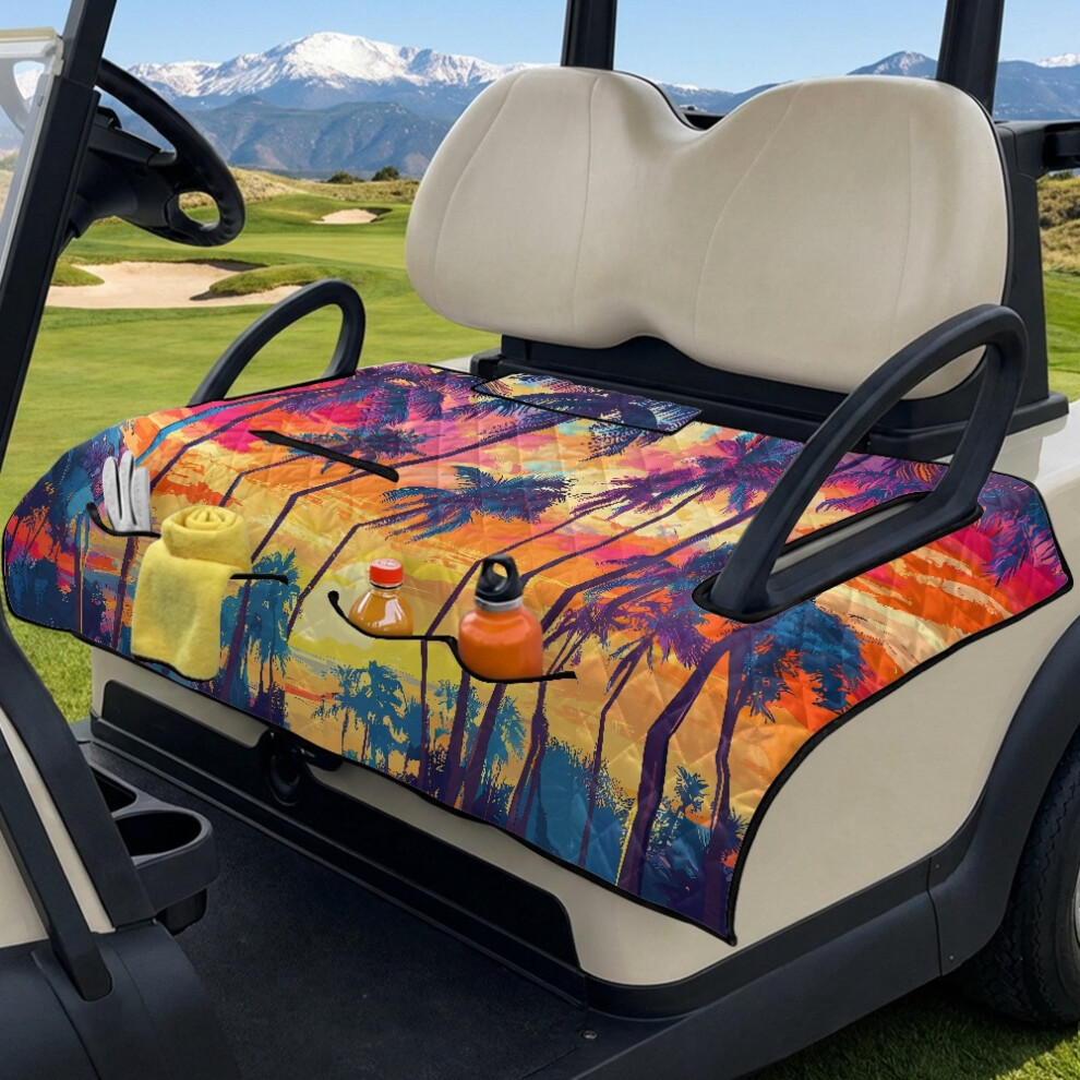 Golf Cart Seat Cover Towel Palm Tree Sunset Design 9043876589485