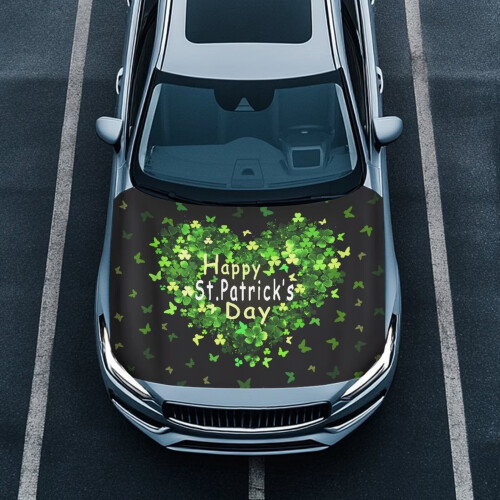 Πράσινο ευτυχισμένο st. patrick's day πεταλούδα κάλυμμα κουκούλας αυτοκινήτου