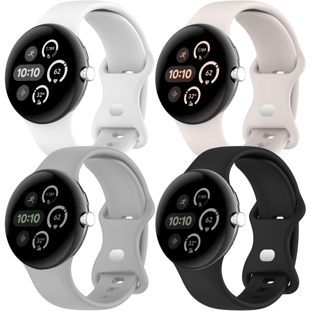 4Pcs Active Silicone Bands For Google Pixel Watch 3 (41Mm) & Pixel Watch 2 Â Sport Waterproof Replacement Wristbands 9448483152044