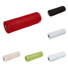 6 Rolls 10"x33ft Metallic Foil Burlap Deco Mesh Ribbon for Wreaths, Swags, Crafts, Parties, Christmas Trees – Compatible with DIY