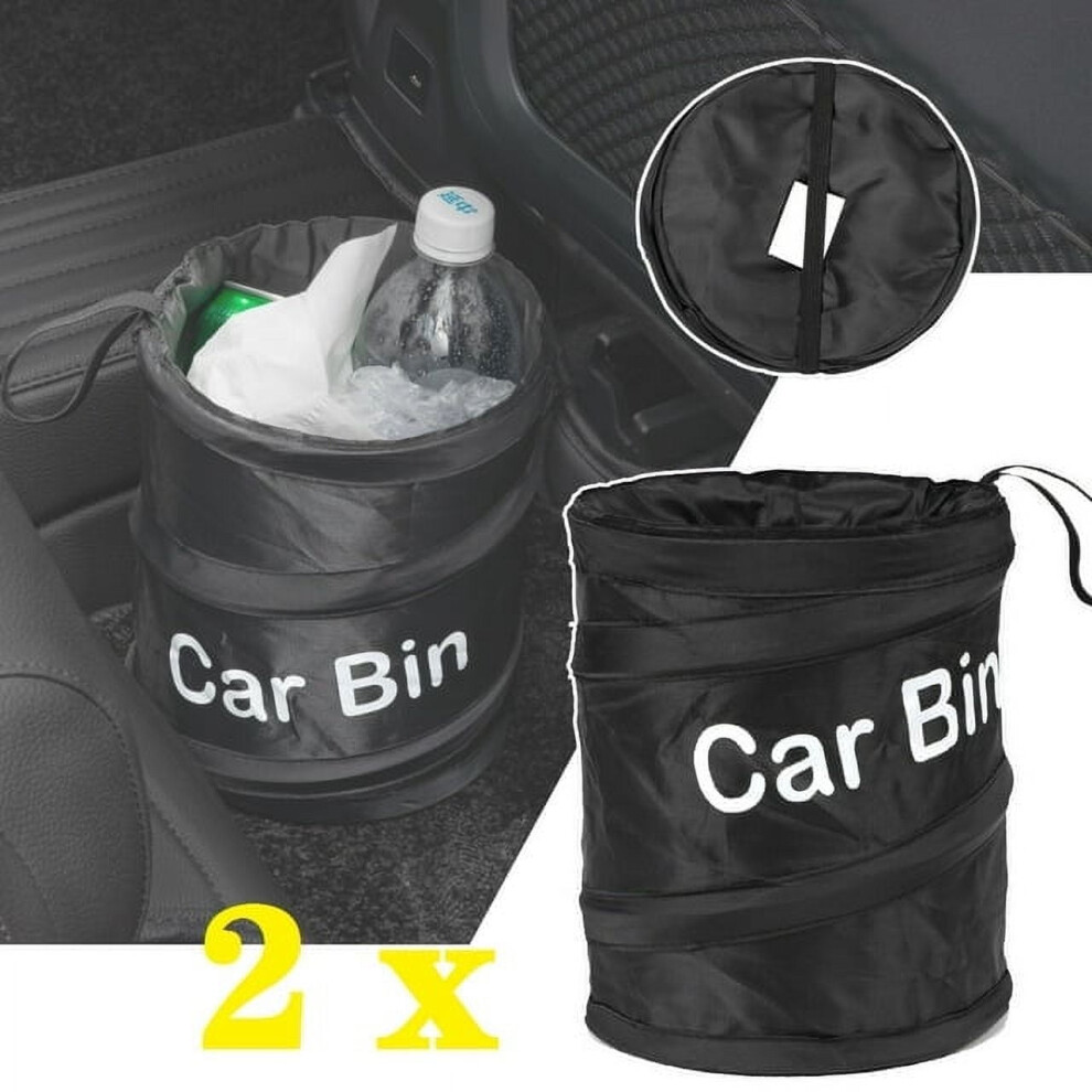 Xukey Portable Collapsible Car Trash Can, Waterproof Automotive Litter Bag, 2X Black 9448483152846
