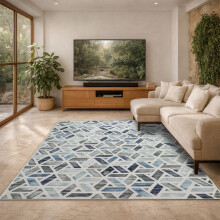 (200x290 cm, ZARA- PRINTED RUG) Modern Non-Slip Rugs Printed Geometric Carpet Mat
