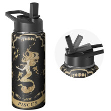18oz Triple-Insulated Constellations Water Bottle w/Straw, Stainless Steel, Leakproof – Compatible with Gym, Travel & Sports