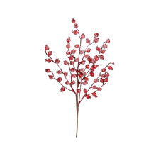 Christmas Red Berry Stems, 15" Holly Branches for Crafts, Home Decor & Tree Decoration – Compatible with Holiday Themes