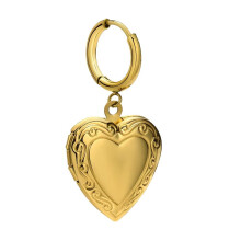 Women's Stainless Steel Heart Teardrop Dangle Stud Earrings Huggie Drop Ear Hook