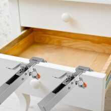 2 Sets Adjustable Stainless Steel Drawer Front Installation Clamps, Cabinet Installation Clamps with Sturdy Spring for Household Tables Desks Mount