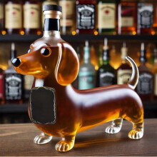 Butelka whisky Dachshund, 300 ml, wyjątkowe butelki whisky lub wina oliwkowego, prezent dla miłośników psów, nowość w wystroju domowego baru
