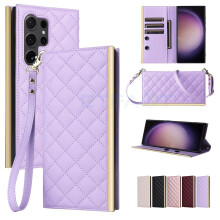Luxury Flip Wallet Case Compatible with Samsung Galaxy S24 Ultra – Leather Card Holder Phone Cover for S24/S23/S22/S21/S20/S10/S9 Series