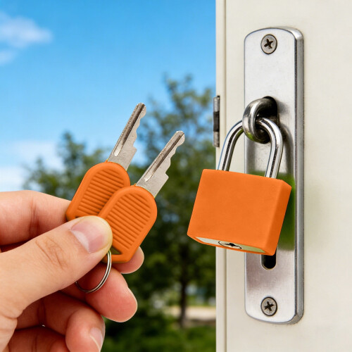 Plastic Luggage Lock Orange 32mm with Keys