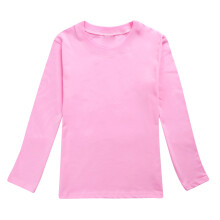 Småbarnsgensere ensfarget langermet komfortabel rund hals genser for gutter termiske casual t-skjorter Z03-rosa 3-4 år